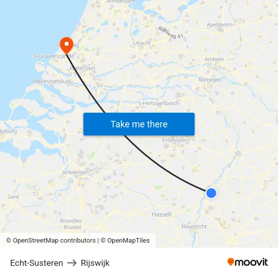 Echt-Susteren to Rijswijk map
