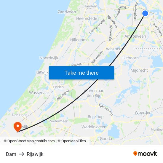 Dam to Rijswijk map