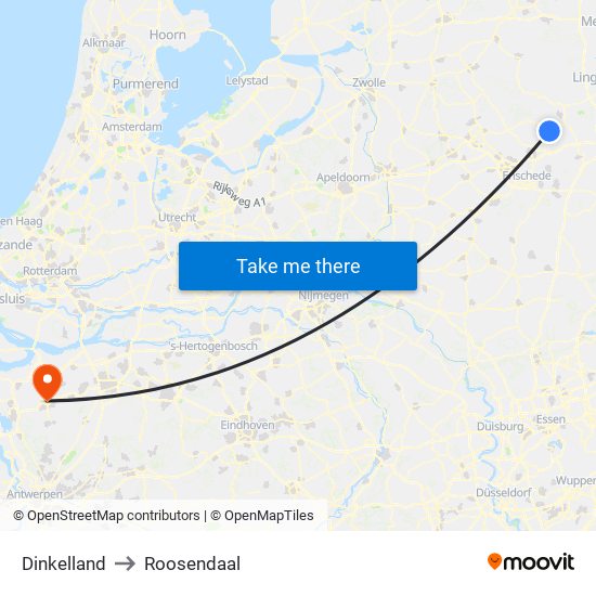 Dinkelland to Roosendaal map