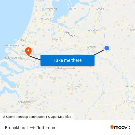 Bronckhorst to Rotterdam map