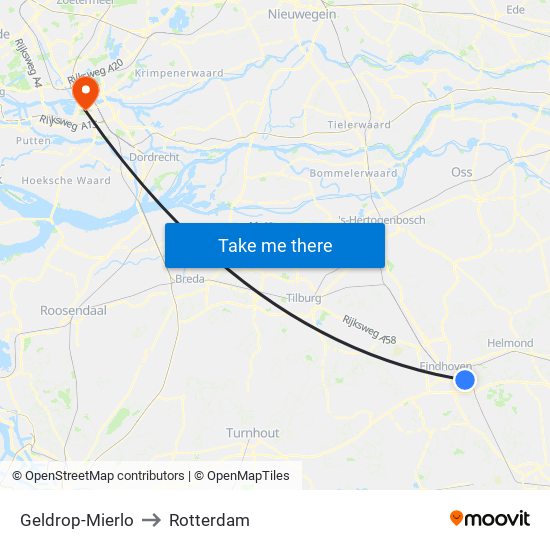 Geldrop-Mierlo to Rotterdam map