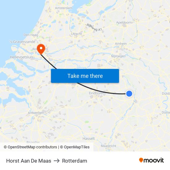 Horst Aan De Maas to Rotterdam map