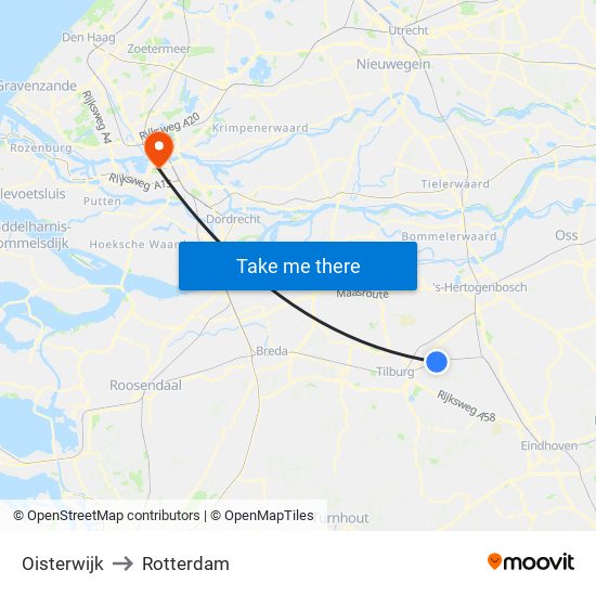 Oisterwijk to Rotterdam map