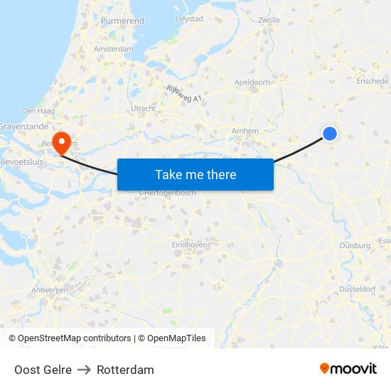 Oost Gelre to Rotterdam map