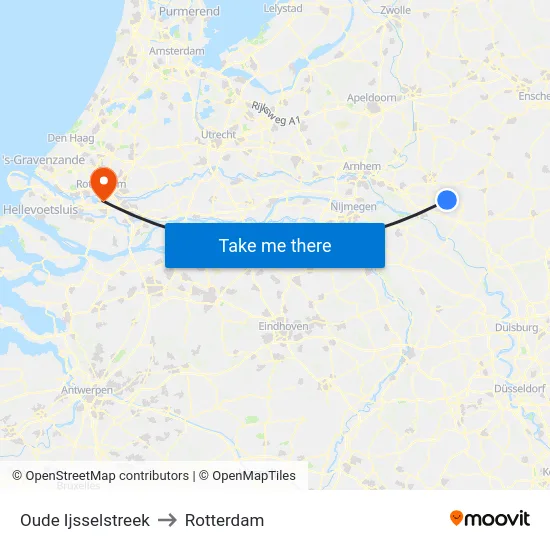 Oude Ijsselstreek to Rotterdam map