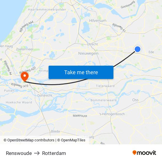 Renswoude to Rotterdam map