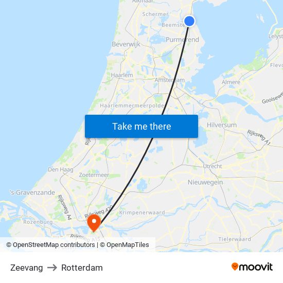 Zeevang to Rotterdam map