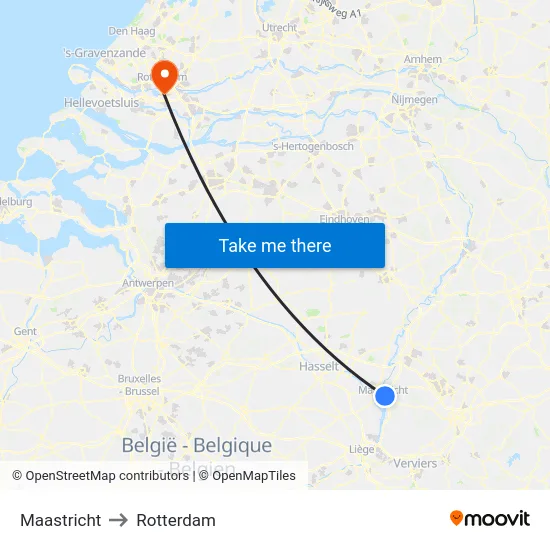 Maastricht to Rotterdam map