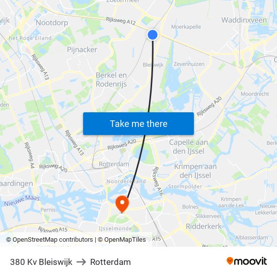 380kv Bleiswijk to Rotterdam map