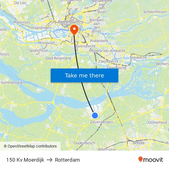 150kv Moerdijk to Rotterdam map