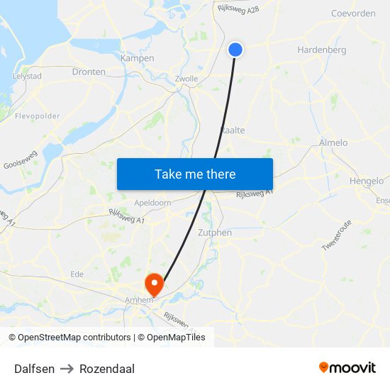 Dalfsen to Rozendaal map