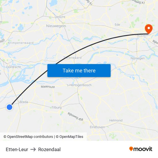 Etten-Leur to Rozendaal map