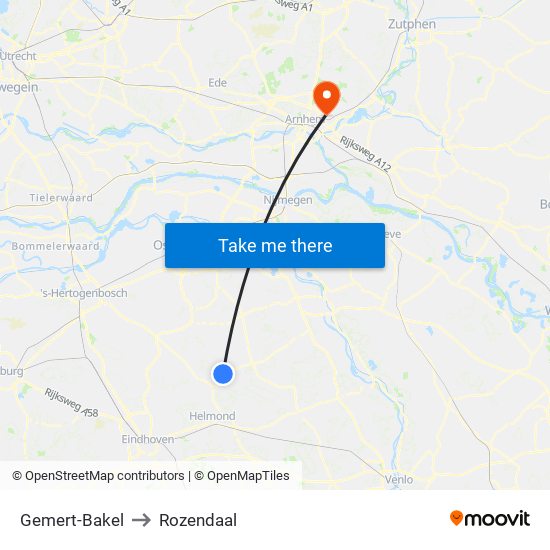 Gemert-Bakel to Rozendaal map