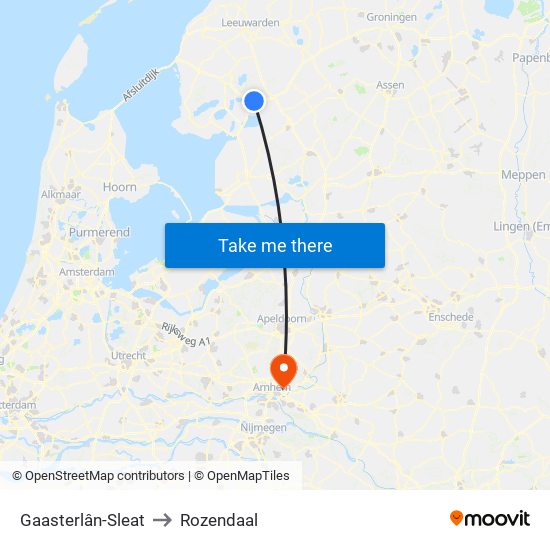 Gaasterlân-Sleat to Rozendaal map