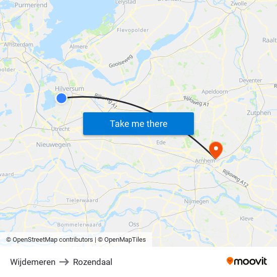 Wijdemeren to Rozendaal map