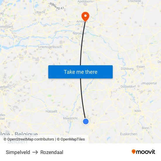 Simpelveld to Rozendaal map