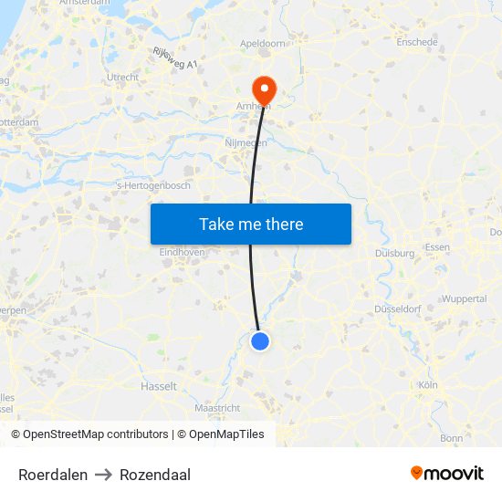 Roerdalen to Rozendaal map