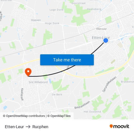 Etten-Leur to Rucphen map