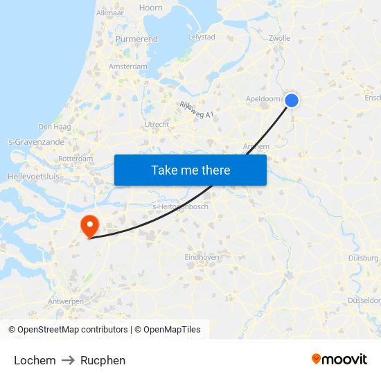 Lochem to Rucphen map