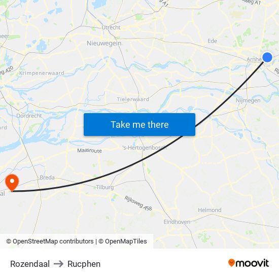 Rozendaal to Rucphen map