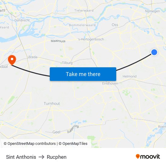 Sint Anthonis to Rucphen map