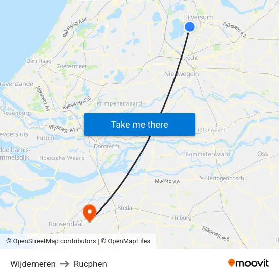 Wijdemeren to Rucphen map