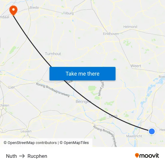 Nuth to Rucphen map