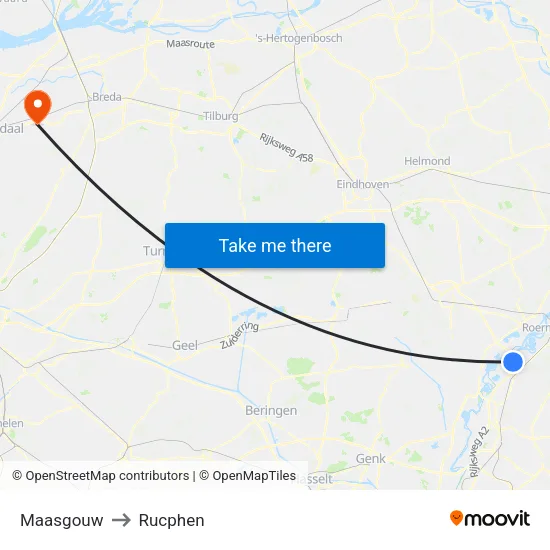 Maasgouw to Rucphen map