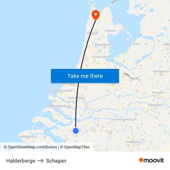 Halderberge to Schagen map