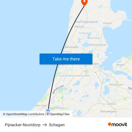 Pijnacker-Nootdorp to Schagen map