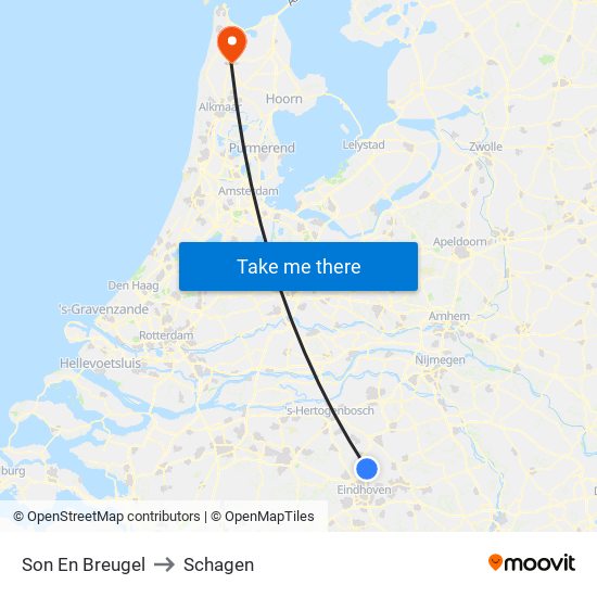 Son En Breugel to Schagen map