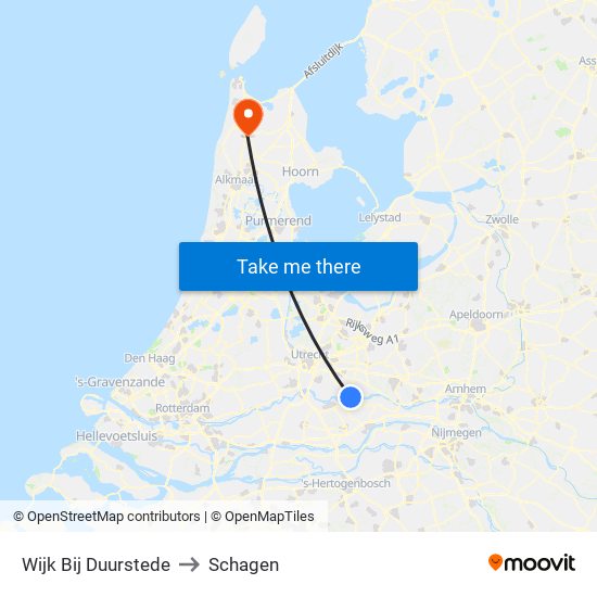 Wijk Bij Duurstede to Schagen map