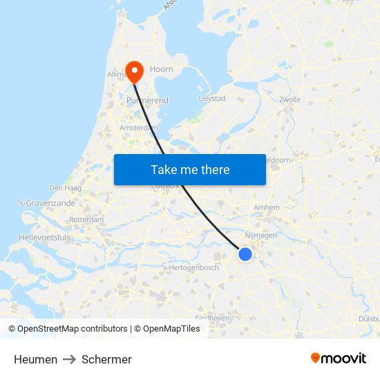 Heumen to Schermer map