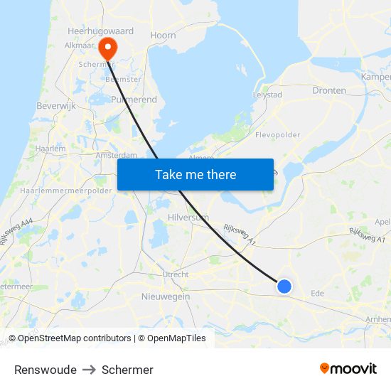 Renswoude to Schermer map