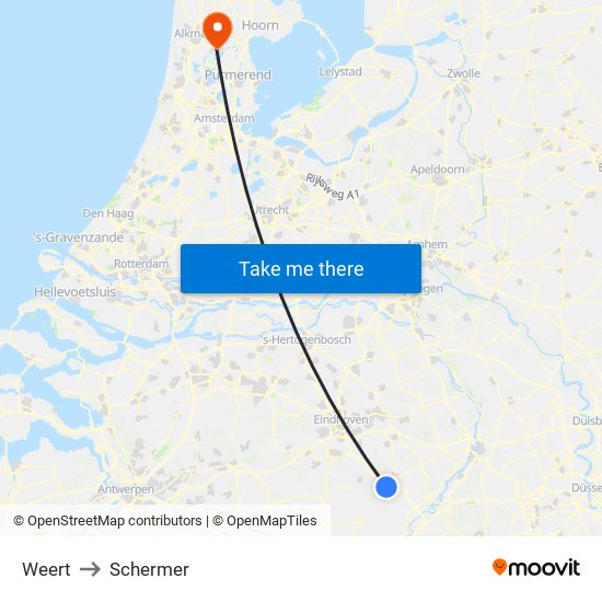 Weert to Schermer map