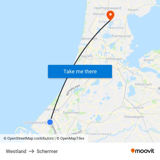 Westland to Schermer map