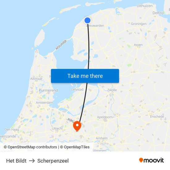 Het Bildt to Scherpenzeel map