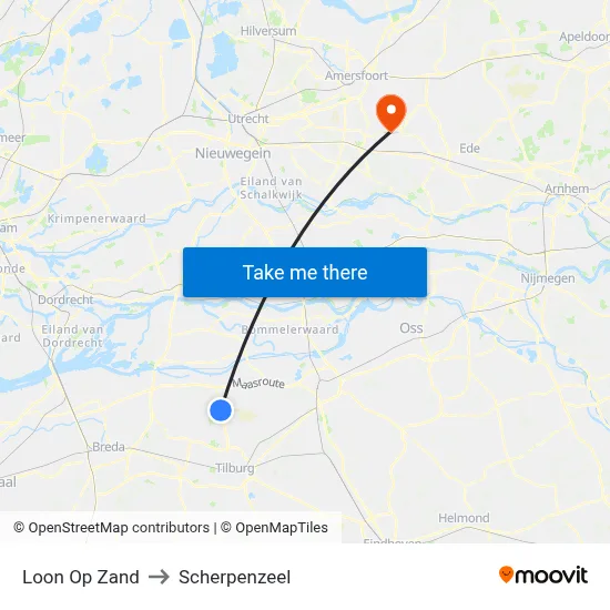 Loon Op Zand to Scherpenzeel map