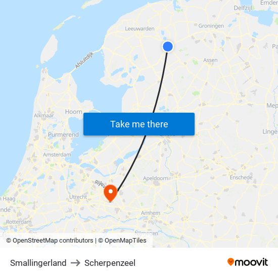 Smallingerland to Scherpenzeel map