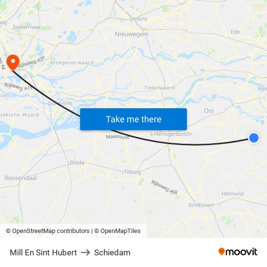 Mill En Sint Hubert to Schiedam map