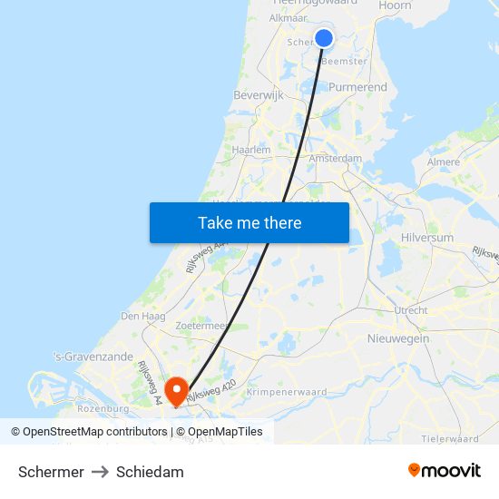 Schermer to Schiedam map