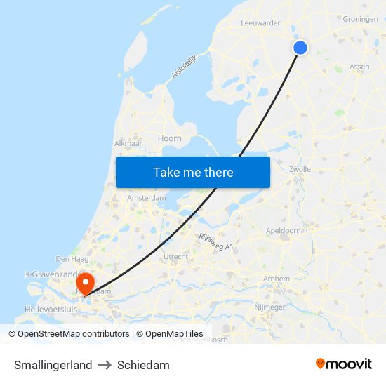 Smallingerland to Schiedam map