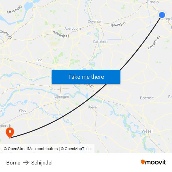 Borne to Schijndel map