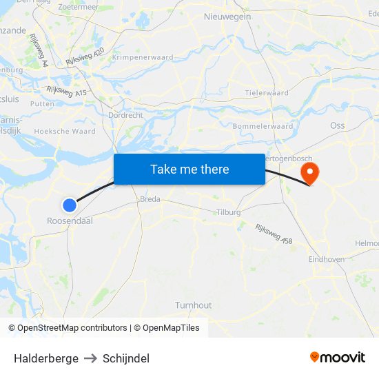 Halderberge to Schijndel map
