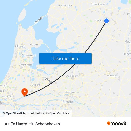 Aa En Hunze to Schoonhoven map