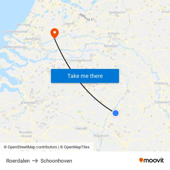 Roerdalen to Schoonhoven map