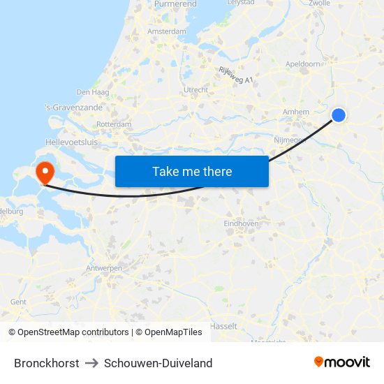Bronckhorst to Schouwen-Duiveland map