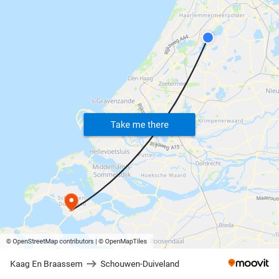 Kaag En Braassem to Schouwen-Duiveland map