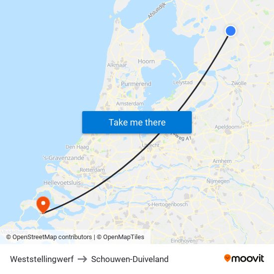 Weststellingwerf to Schouwen-Duiveland map