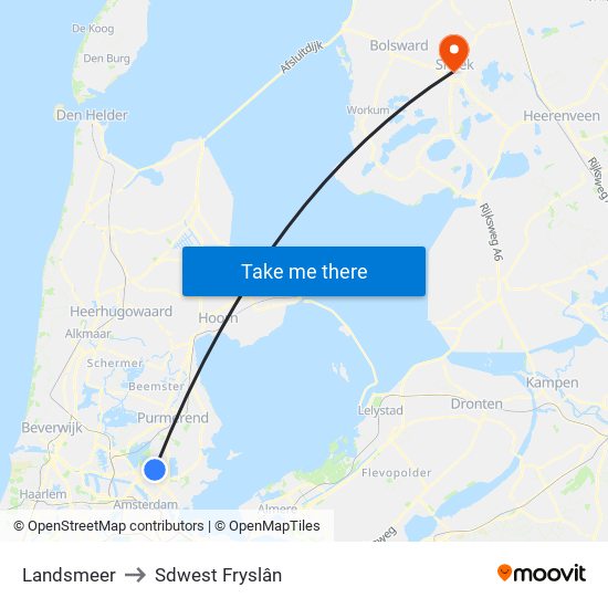 Landsmeer to Sdwest Fryslân map